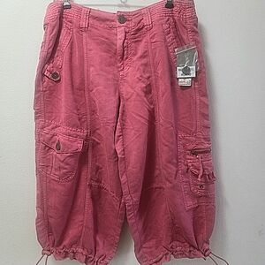 Bungee Cord Cuff Cargo Capri Pants by BRISAS Size 8 NWT
